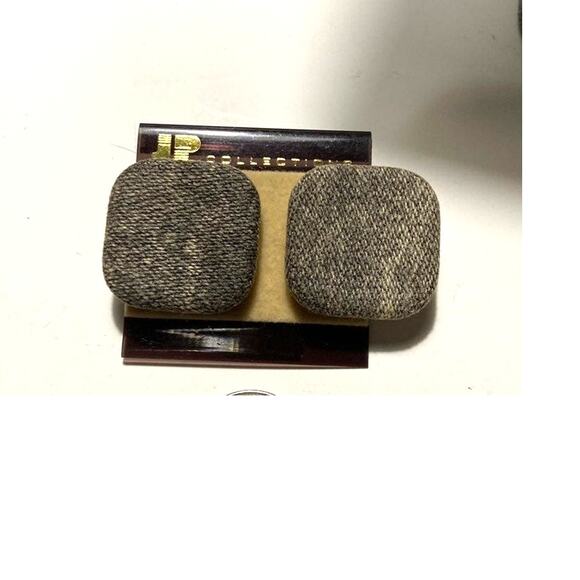 Vintage gray square earrings - Picture 1 of 2